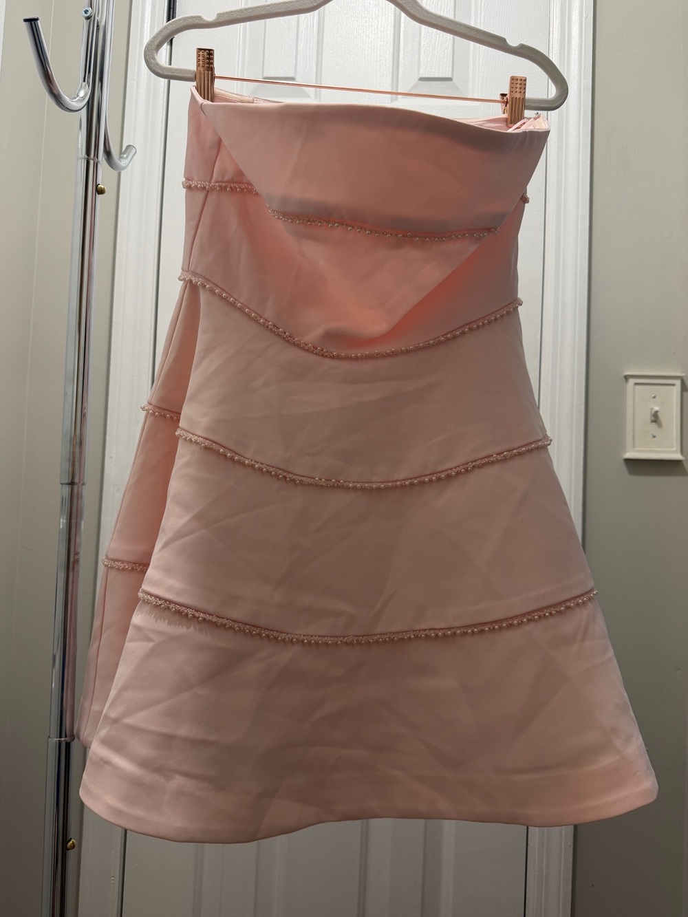 Endless Rose Soft Pink Strapless Tiered Cocktail Dress